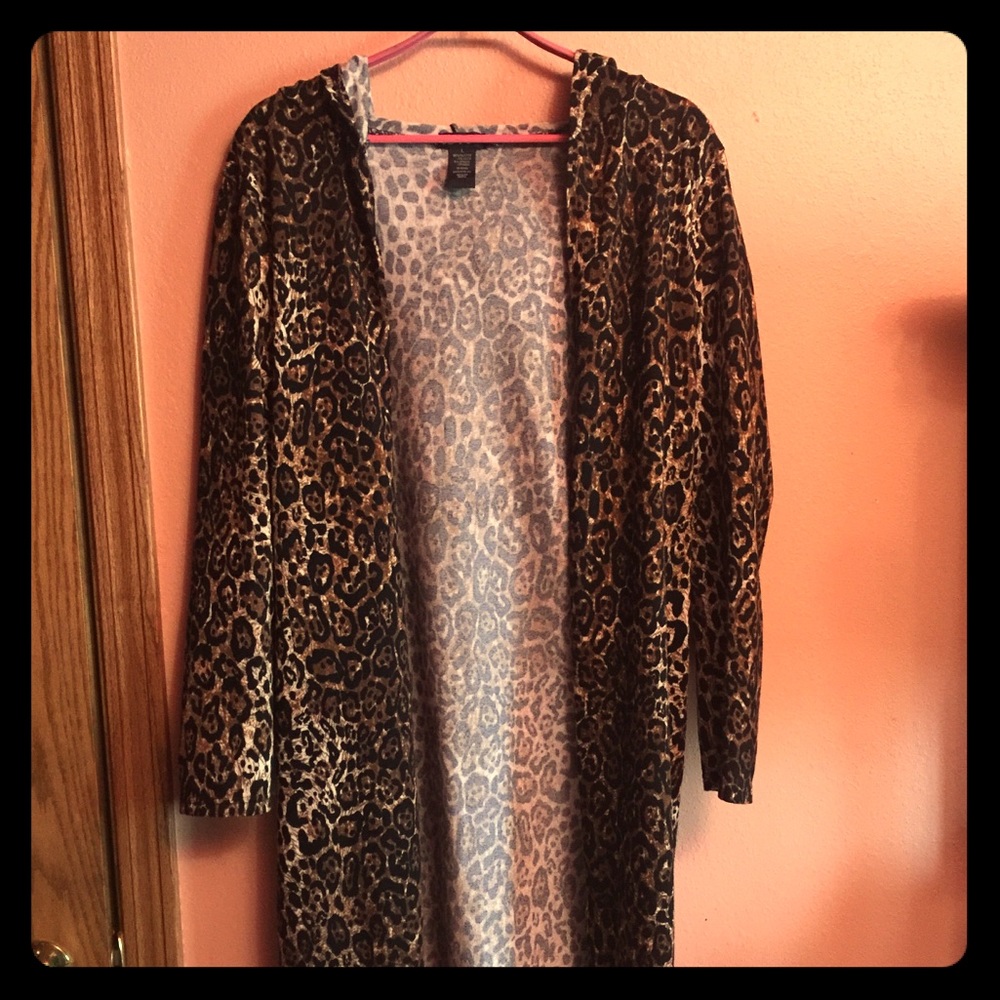 Leopard print Hooded Duster